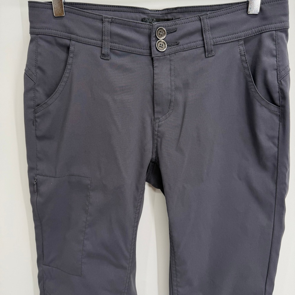 Prana Halle Hiking Pants Size 6 Grey Stretch Roll Up Straight Leg Nylon Blend - Picture 2 of 11